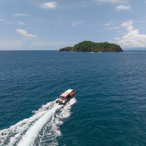 an island in the middle of a body of water