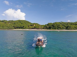 a small boat in a body of water