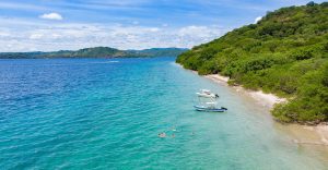 a small boat in a body of water